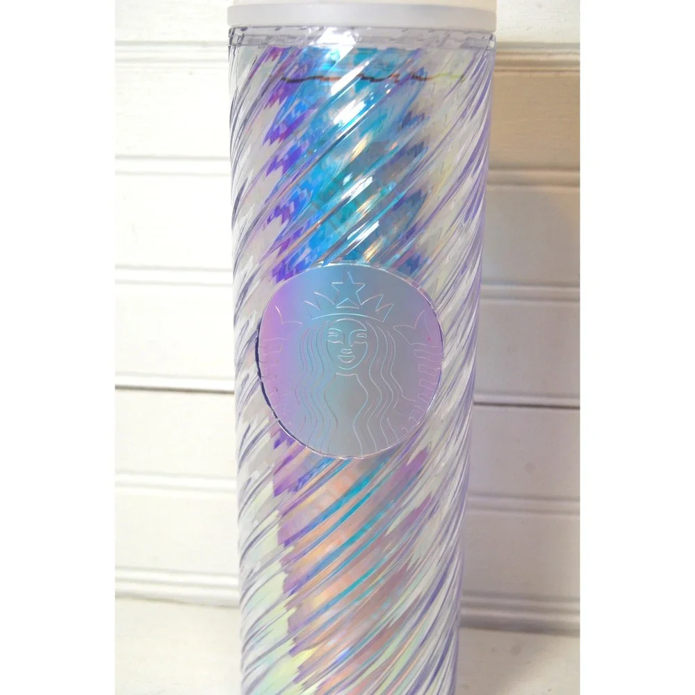Starbucks Tumbler Iridescent Swirl Hot &‎ Cold 16oz 2022 Limited edition